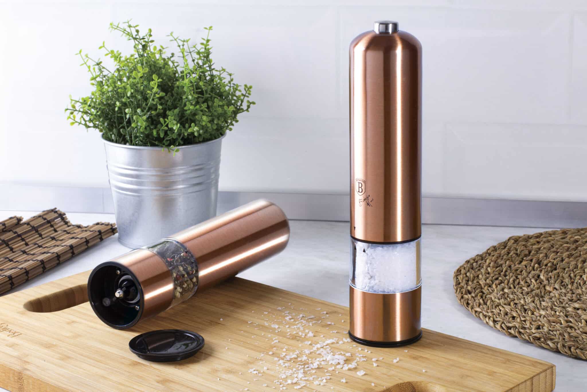 Fűszertartó Berlinger Haus elektromos só- és borsörlő szett - 2 darabos rose gold