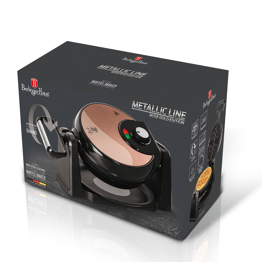 Berlinger Haus Forgatható gofrisütő állvánnyal 1000 W Metallic Line Rose Gold Edition