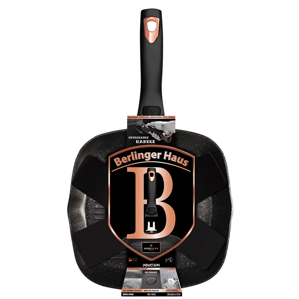 Berlinger Haus Grill serpenyő levehető nyéllel 28 cm Black Rose Collection