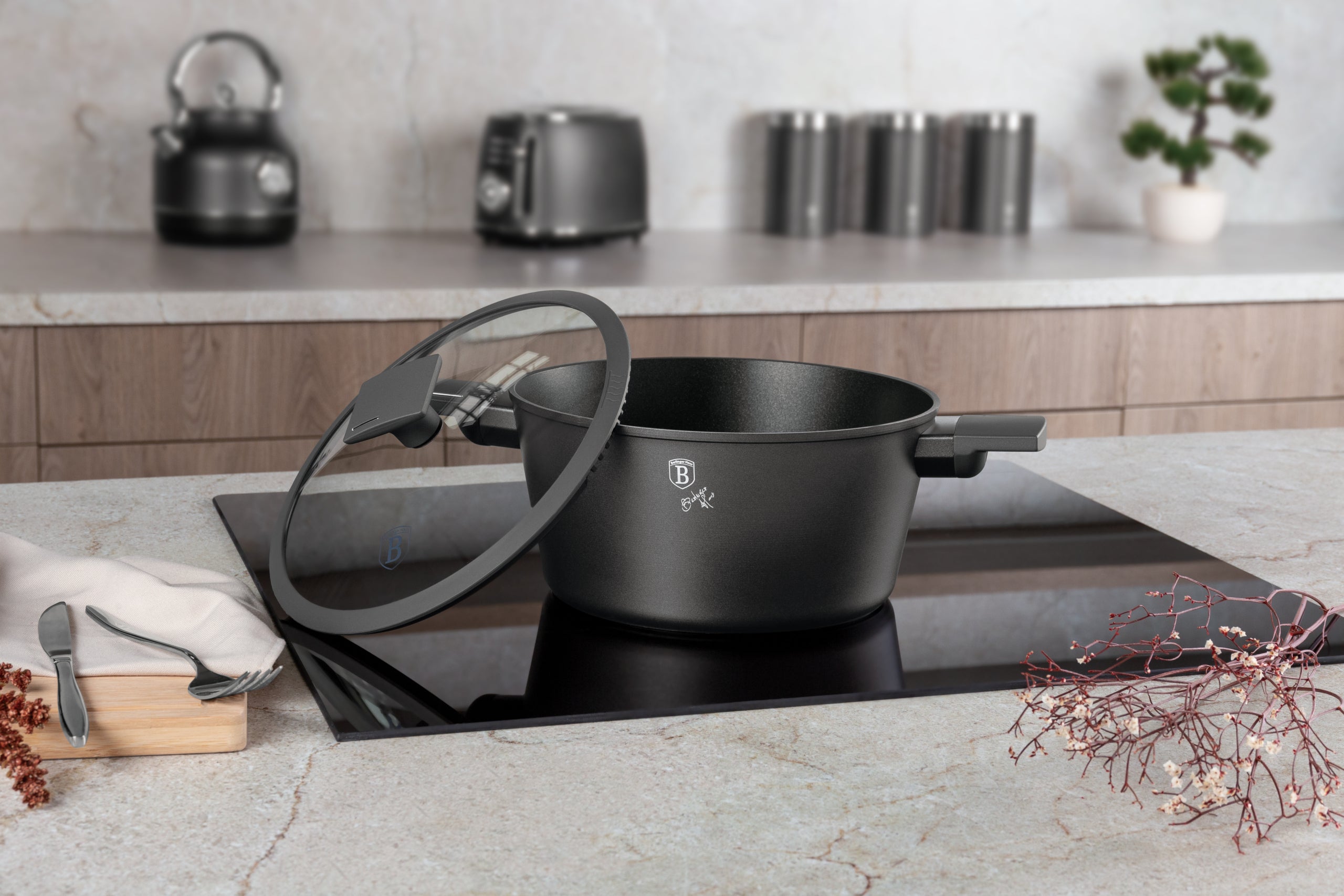 Berlinger Haus indukciós Lábas fedővel 4,1 L Antracit Collection
