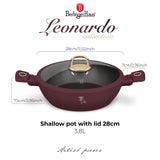 Berlinger Haus indukciós tapadásmentes alacsony lábas fedővel 3,8 L Leonardo Collection