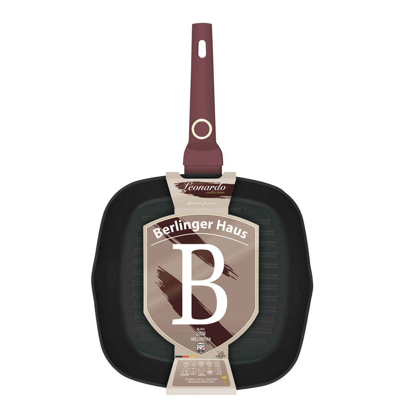 Berlinger Haus Indukciós tapadásmentes grill serpenyő 28 cm Leonardo Collection
