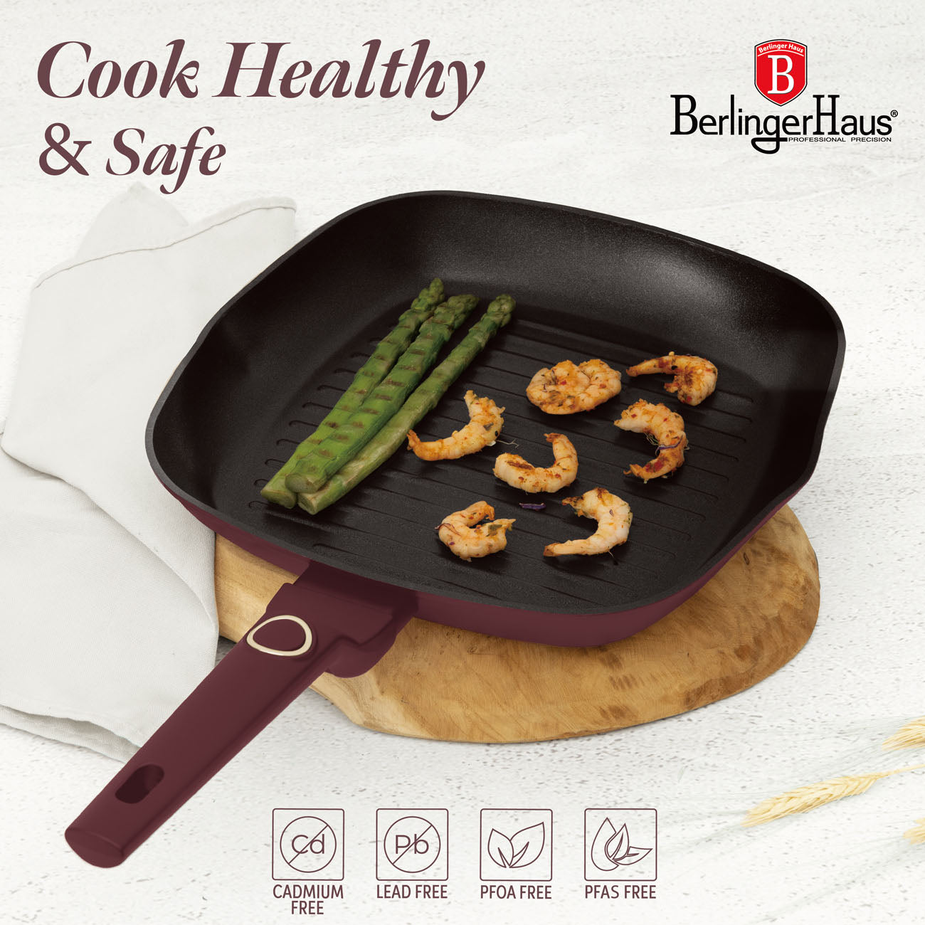 Berlinger Haus Indukciós tapadásmentes grill serpenyő 28 cm Leonardo Collection