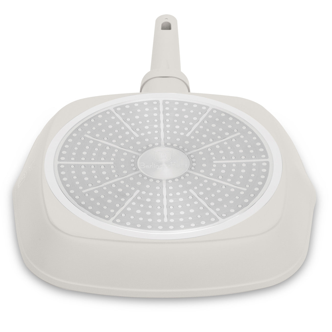 Berlinger Haus indukciós tapadásmentes Grill serpenyő fedővel 28 cm matt krém Sahara Collection