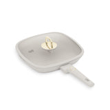 Berlinger Haus indukciós tapadásmentes Grill serpenyő fedővel 28 cm matt krém Sahara Collection
