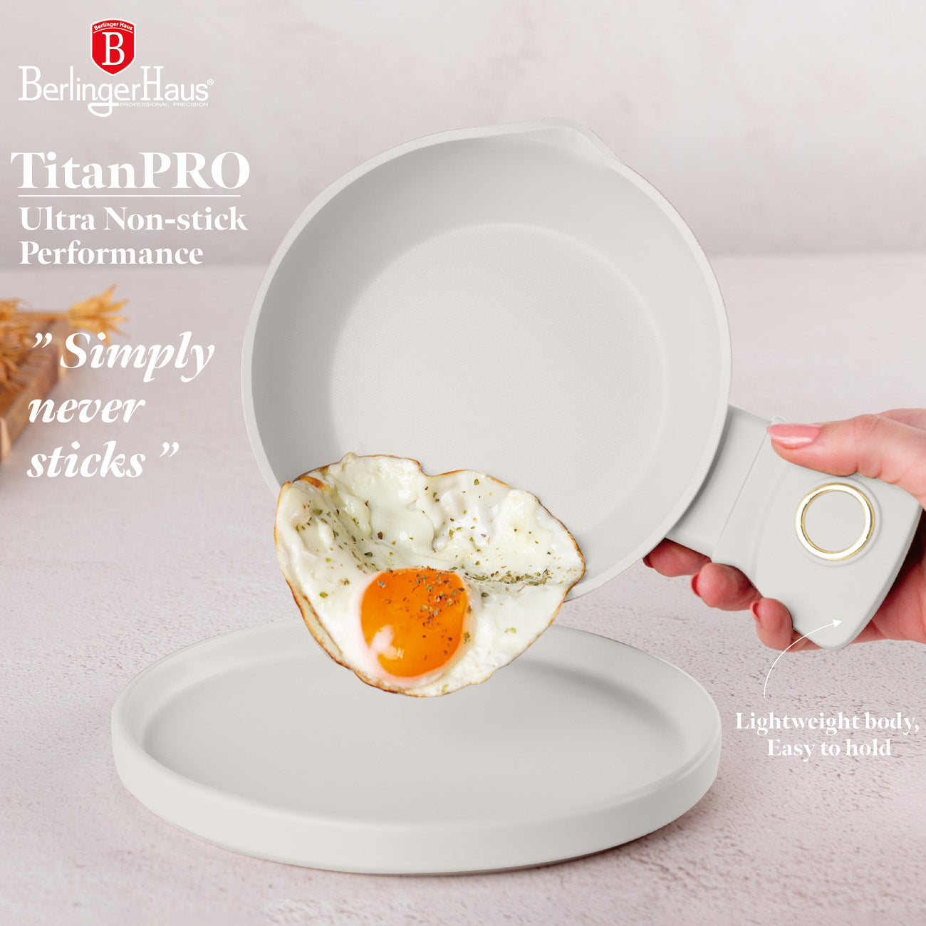 Berlinger Haus indukciós tapadásmentes mini serpenyő 16 cm matt krém Sahara Collection