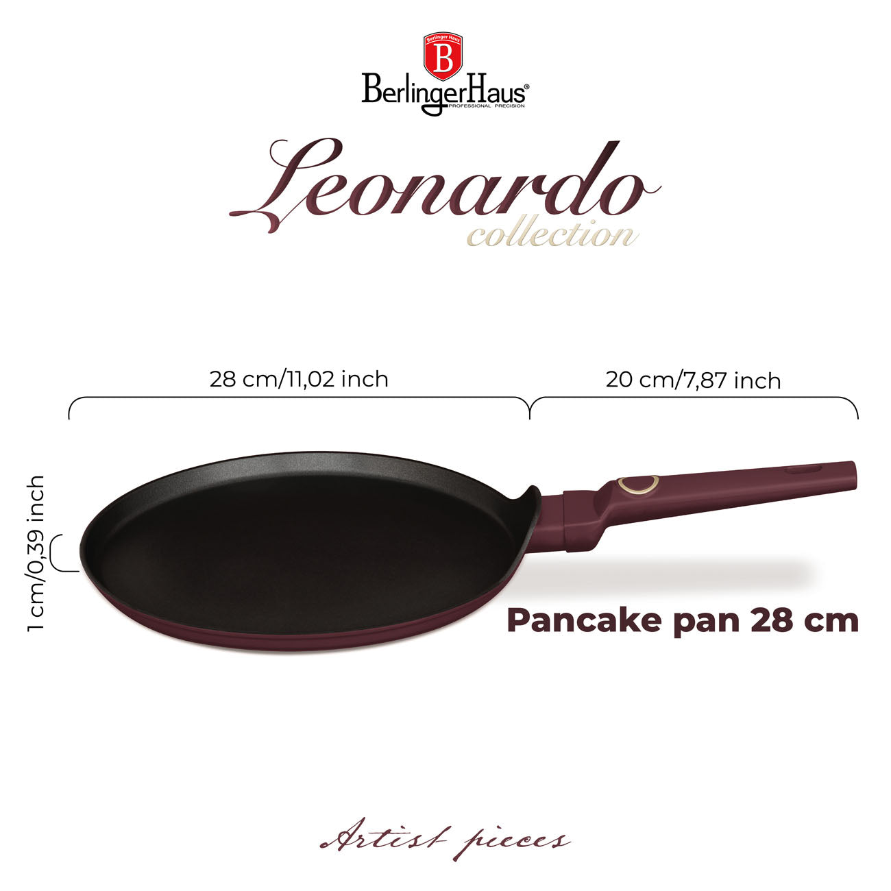 Berlinger Haus Indukciós tapadásmentes Palacsintasütő 28 cm Leonardo Collection