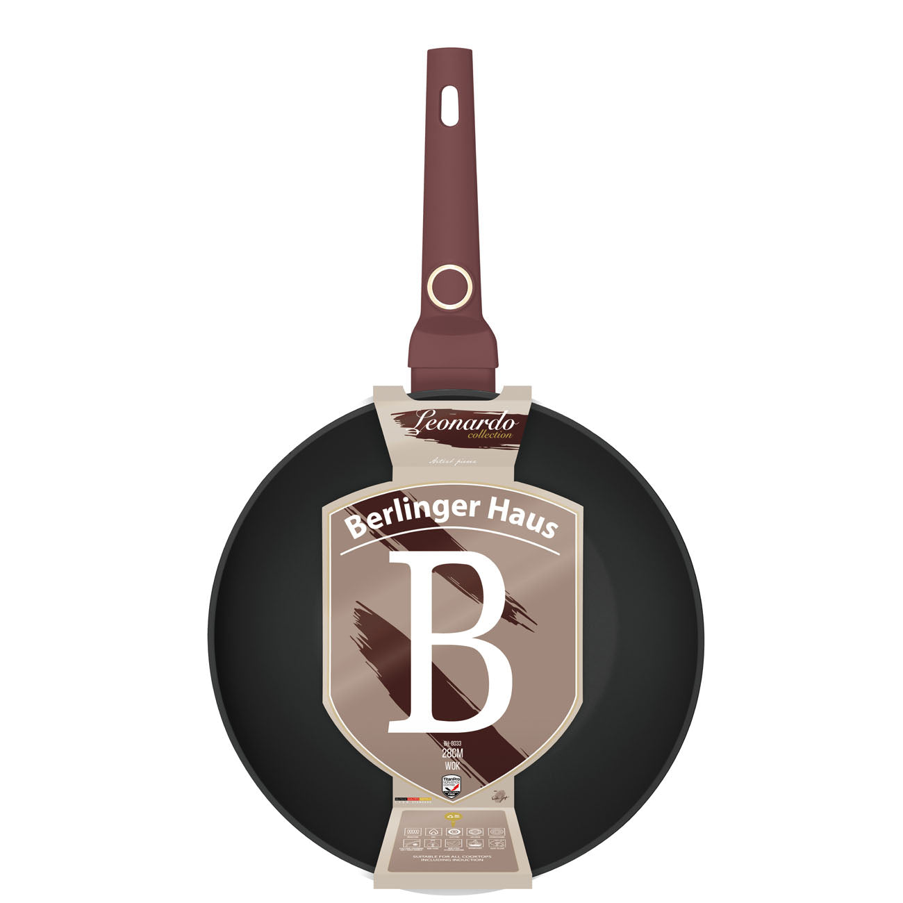 Berlinger Haus Indukciós tapadásmentes Wok serpenyő 28 cm Leonardo Collection