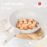 Berlinger Haus indukciós tapadásmentes wok serpenyő 28 cm matt krém Sahara Collection