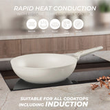 Berlinger Haus indukciós tapadásmentes wok serpenyő 28 cm matt krém Sahara Collection