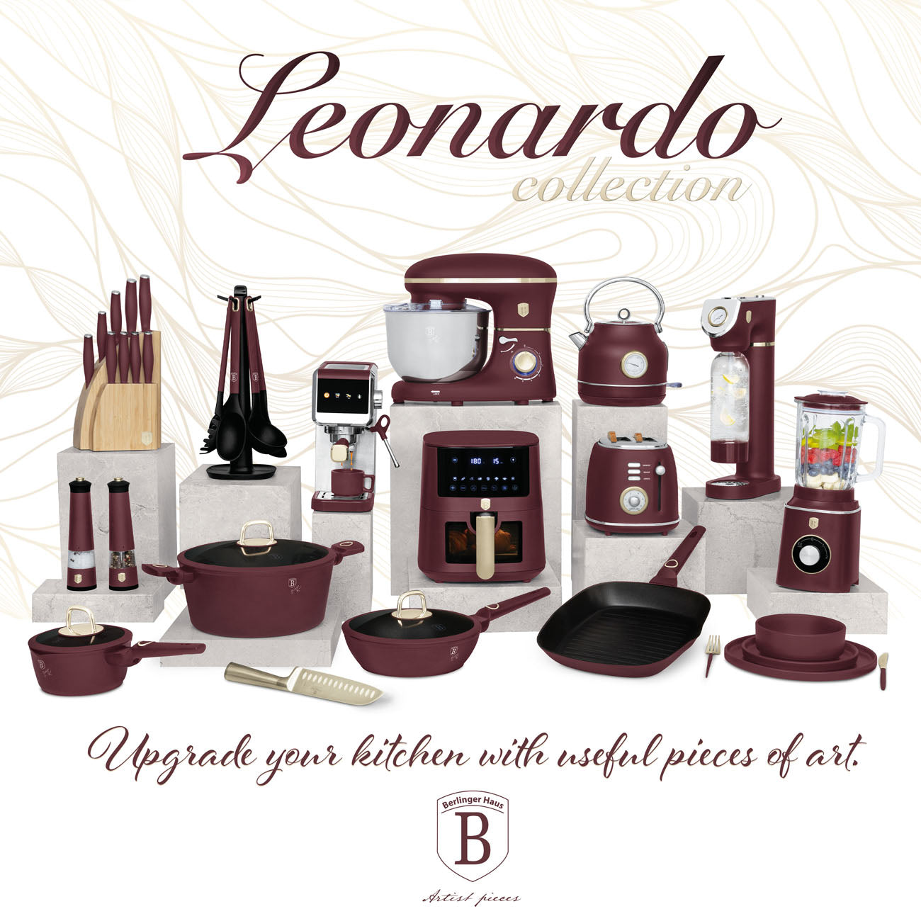 Berlinger Haus indukciós tapadásmentes Wok serpenyő fedővel Leonardo Collection