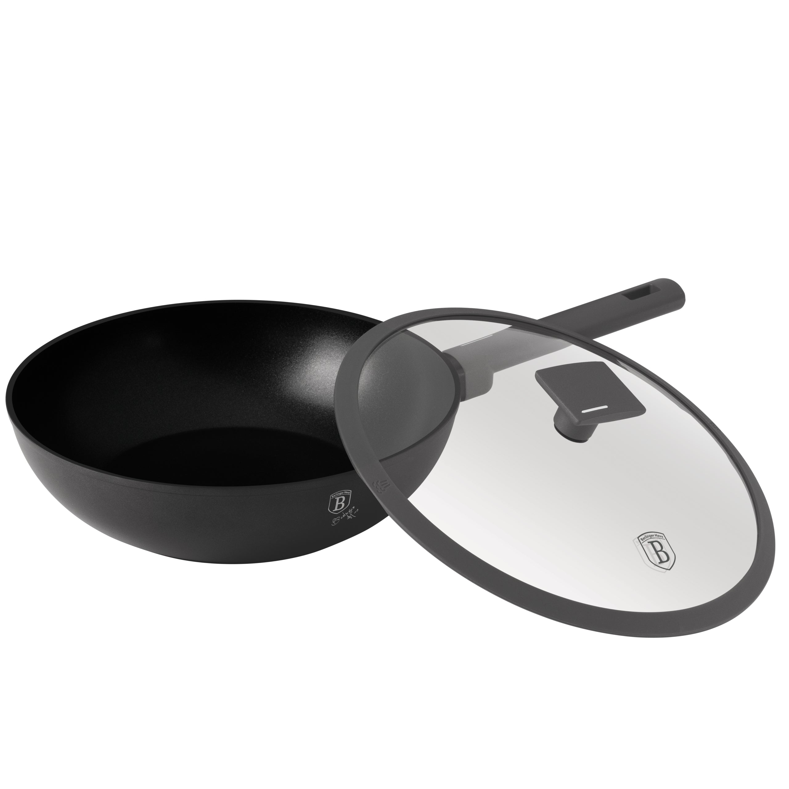 Berlinger Haus indukciós Wok fedővel 28 cm Antracit Collection