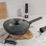Berlinger Haus indukciós Wok fedővel 28 cm Antracit Collection