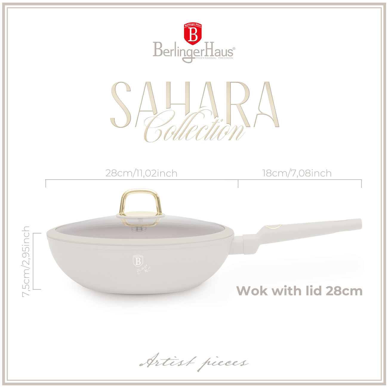 Berlinger Haus Indukciós Wok serpenyő fedővel 28 cm