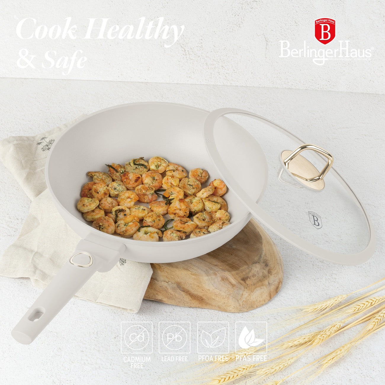 Berlinger Haus Indukciós Wok serpenyő fedővel 28 cm