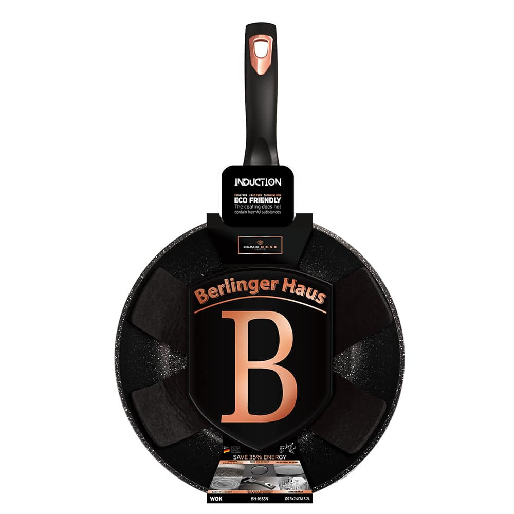 Berlinger Haus kovácsolt alumínium wok serpenyő Black Rose Collection