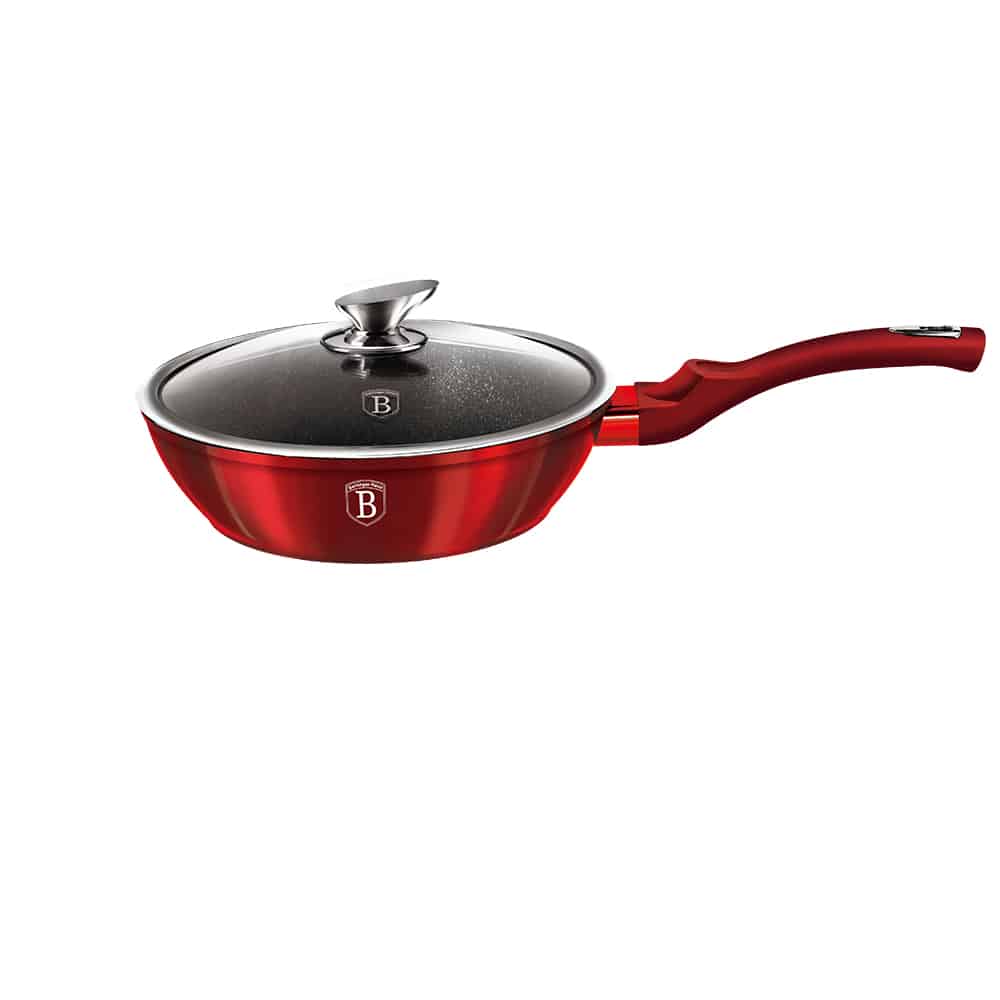 Berlinger Haus mély serpenyő fedővel 24 cm Metallic Line Burgundy Edition