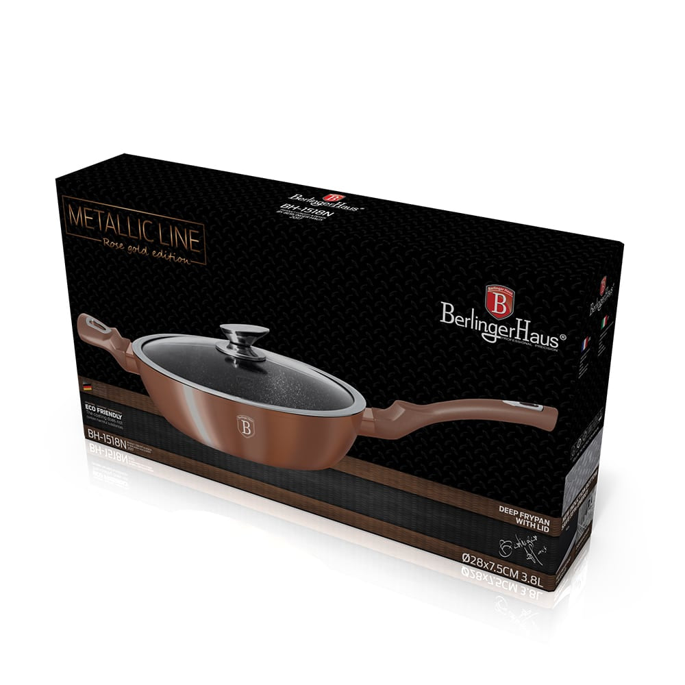 Berlinger Haus Mély serpenyő fedővel 28 cm Metallic Line Rose Gold Edition