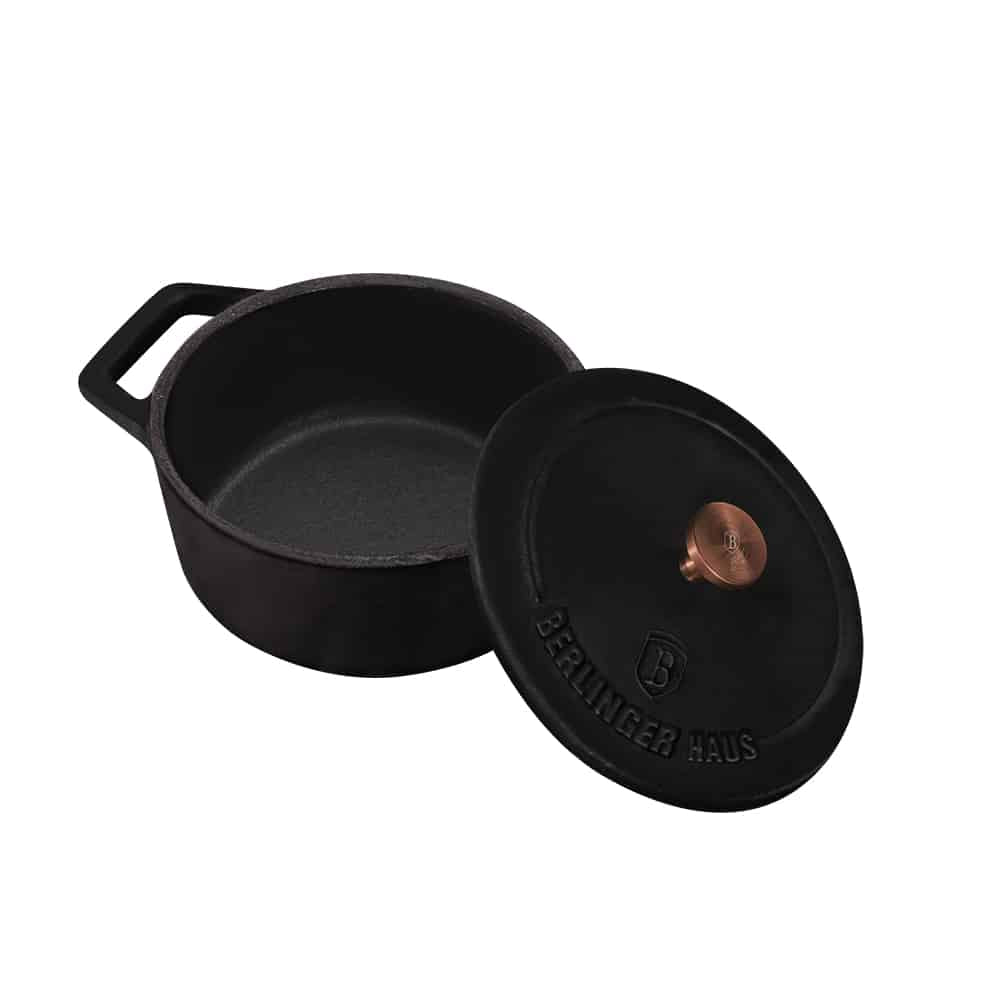 Berlinger Haus Mini öntöttvas fazék 12 cm fekete Black Rose Collection