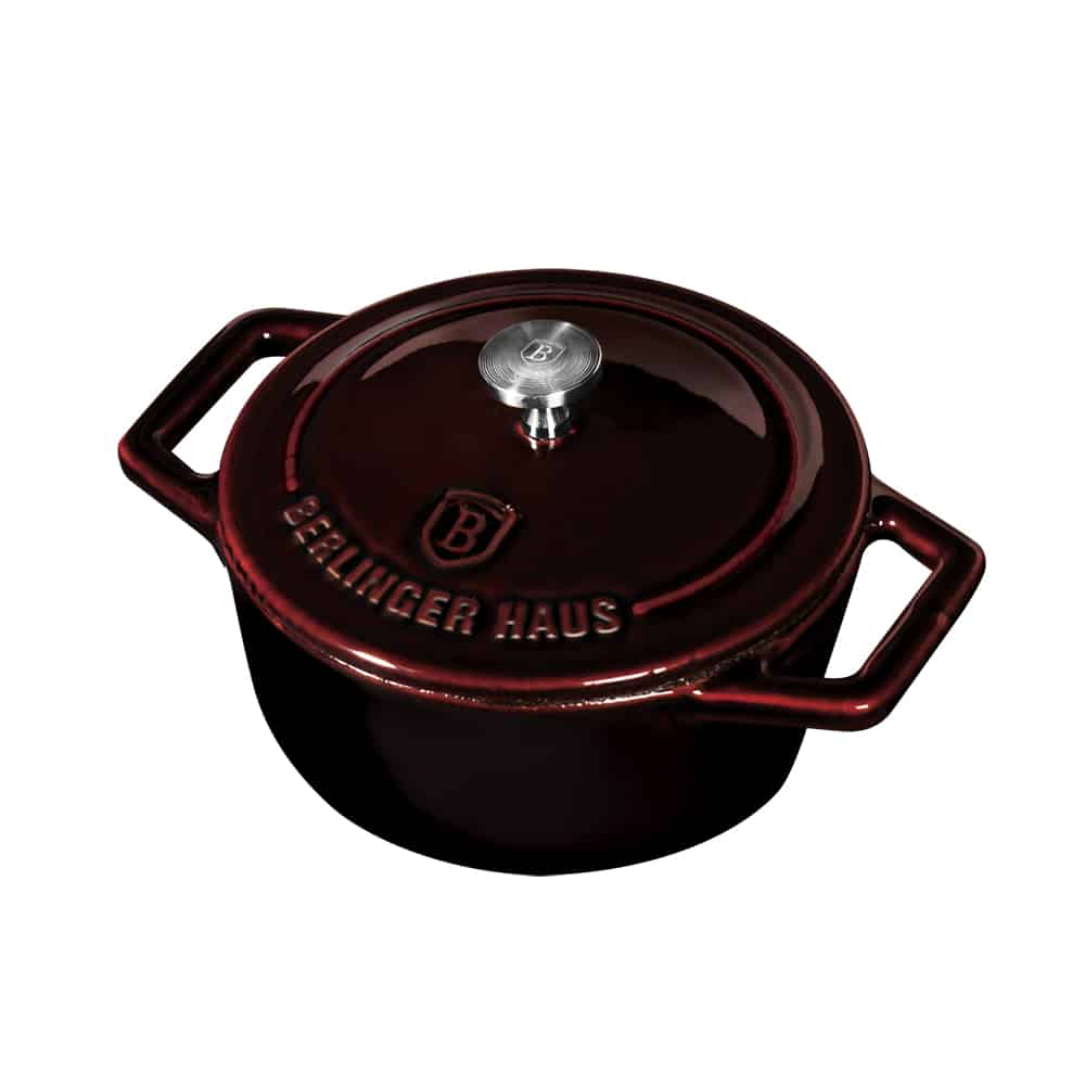 Berlinger Haus mini öntöttvas fazék 12 cm Metallic Line Burgundy Edition