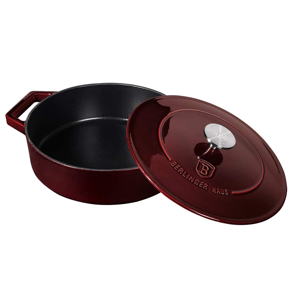 Berlinger Haus Öntöttvas alacsony lábas 2,57 l Metallic Line Burgundy Edition