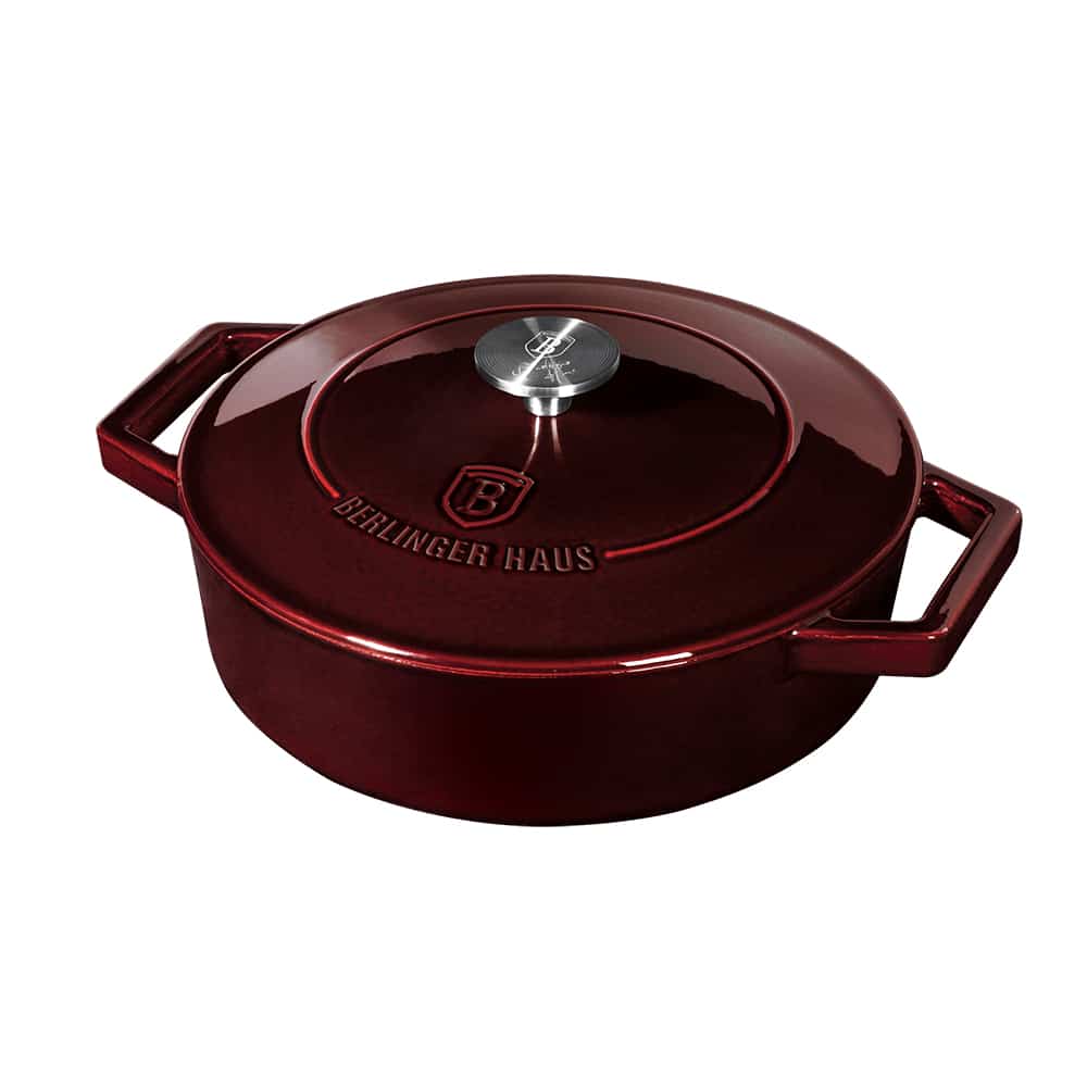 Berlinger Haus Öntöttvas alacsony lábas 2,57 l Metallic Line Burgundy Edition
