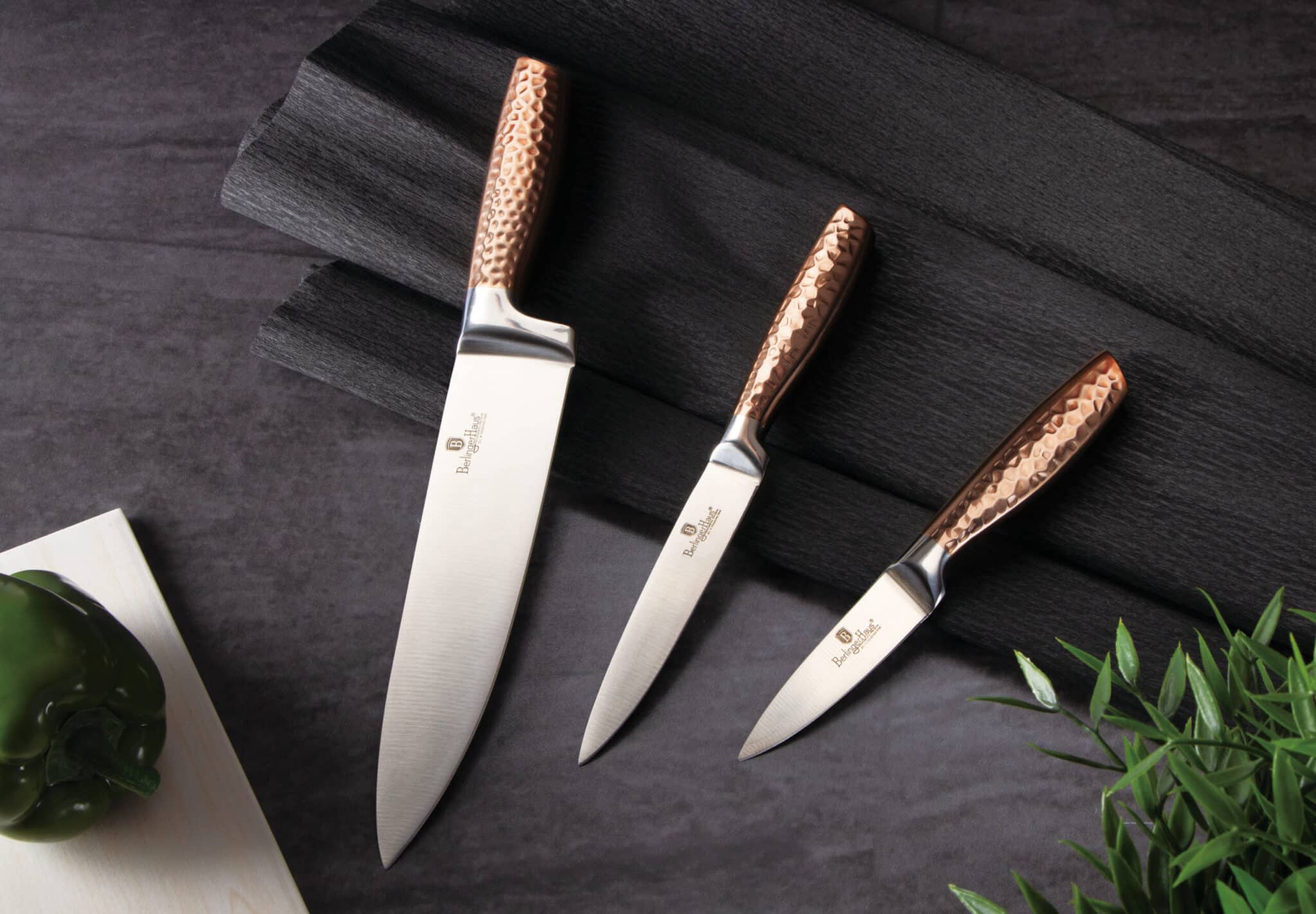 Berlinger Haus rozsdamentes acél 3 részes késkészlet Metallic Line Rose Gold Edition
