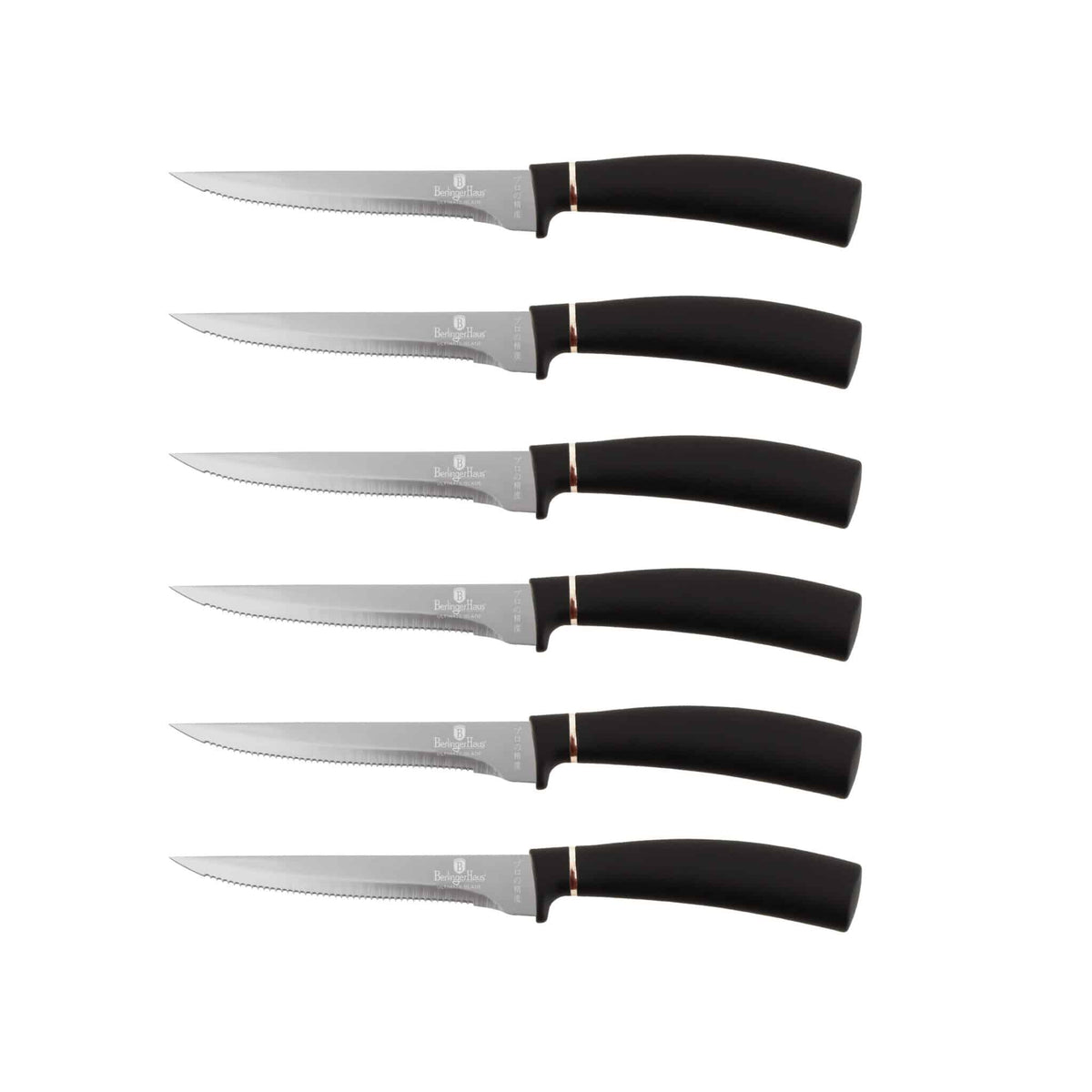 Berlinger Haus rozsdamentes acél 6 részes steak késkészlet Black Rose Collection