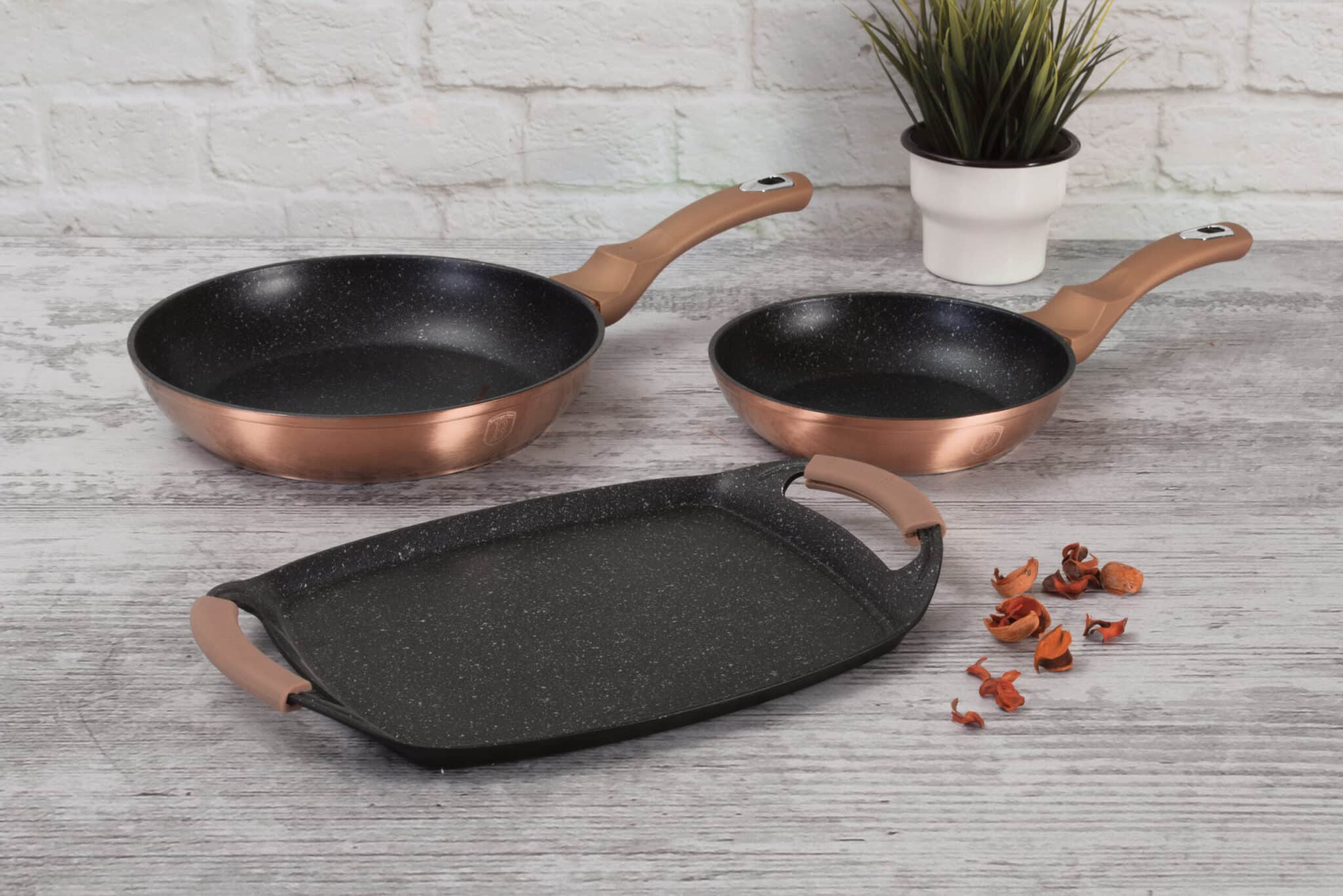 Berlinger Haus serpenyő grill sütőlap szett Metallic Line Rose Gold Edition