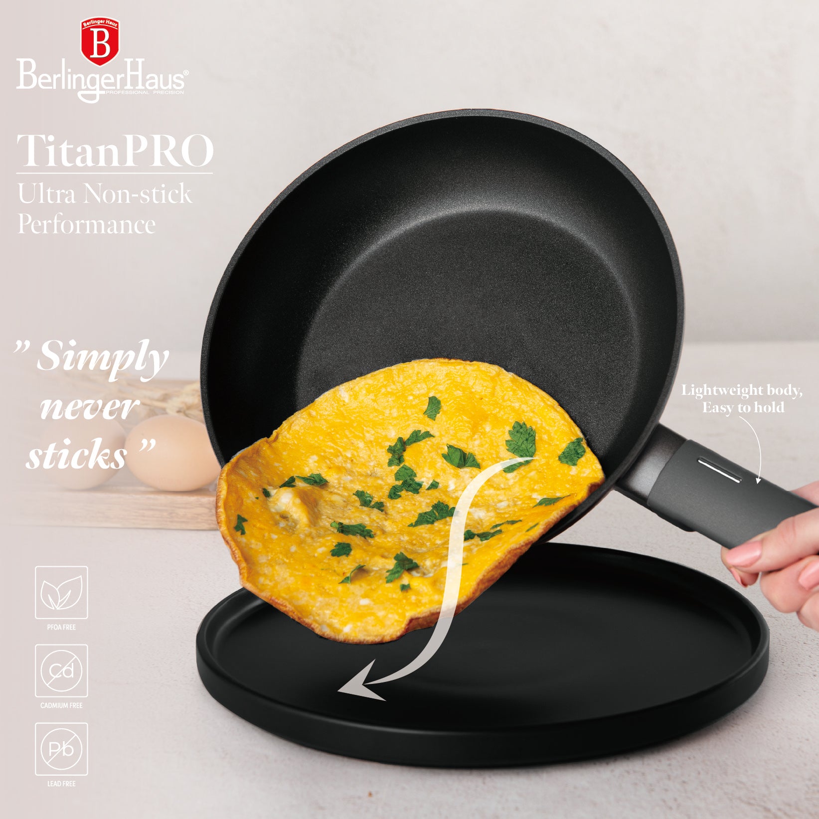 Berlinger Haus tapadásmentes Serpenyő 24 cm Antracit Collection