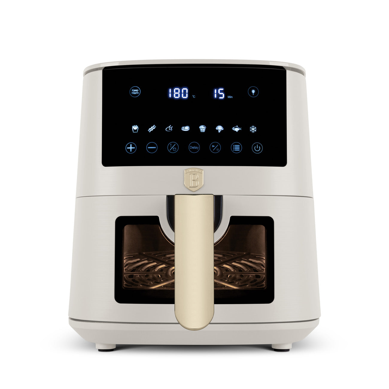 Berlinger Haus XL AirFryer 5 L átlátszó ablakkal matt krém