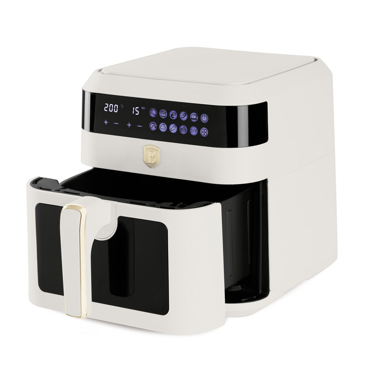 Berlinger Haus XL AirFryer 6,3 L átlátszó ablakkal matt krém