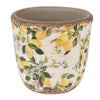 Váza Bézs kerámia kaspó citrom mintás Ø 11x10 cm