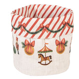 Karácsonyi kenyérkosár 15x16 cm pamut Christmas Carousel Dream