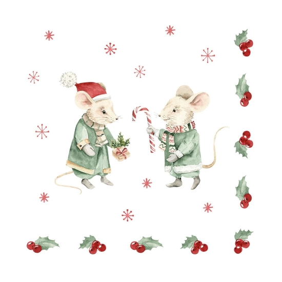 Karácsonyi szalvéta egeres Winter Mice 33x33 cm 20 db-os