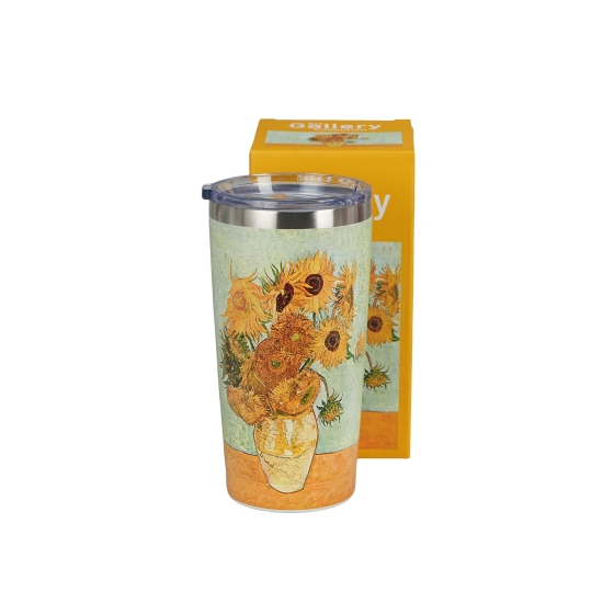 Duplafalú rozsdamentes acél hőtartó termosz Van Gogh Napraforgók 600 ml