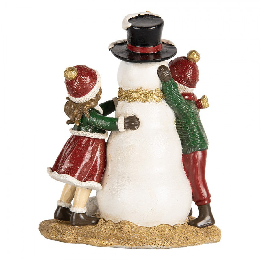 Gyerekek hóemberrel vintage karácsonyi figura