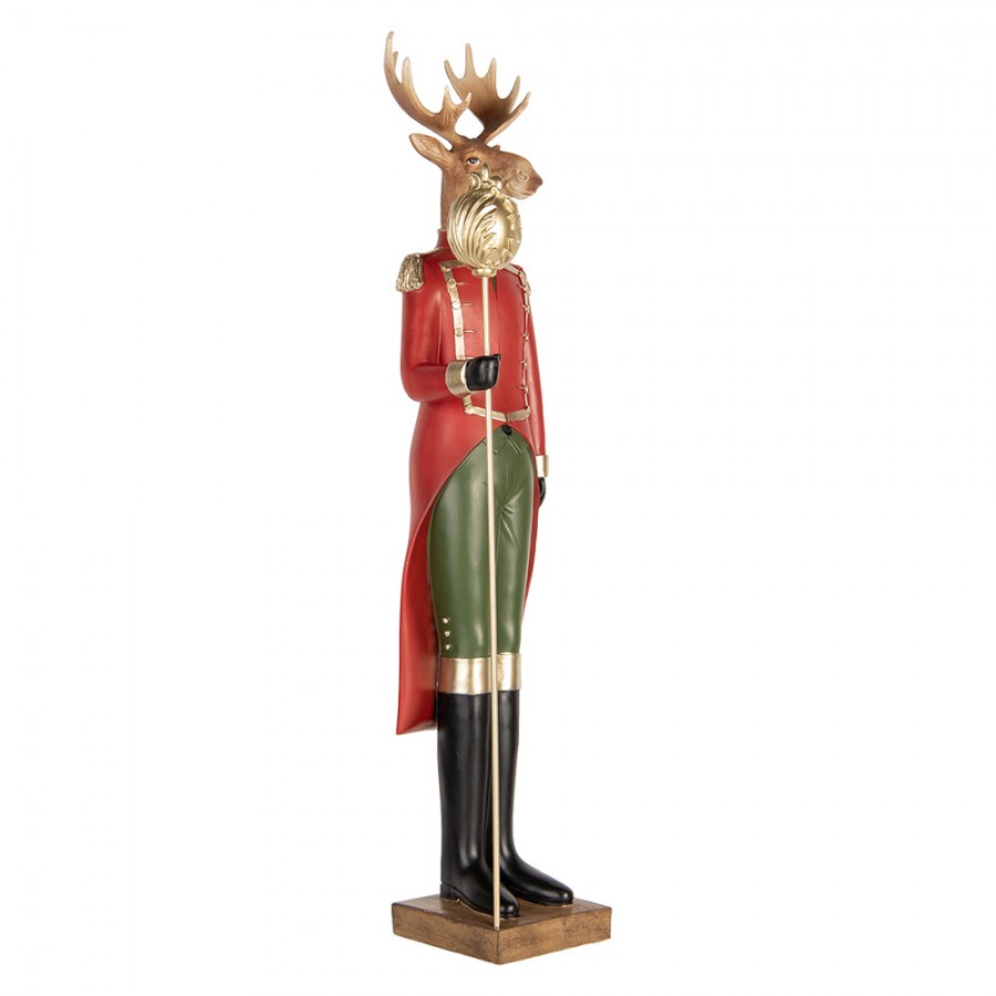 Lord Rudolf piros ruhás szarvas vintage karácsonyi dekor figura 81 cm