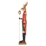Lord Rudolf piros ruhás szarvas vintage karácsonyi dekor figura 81 cm