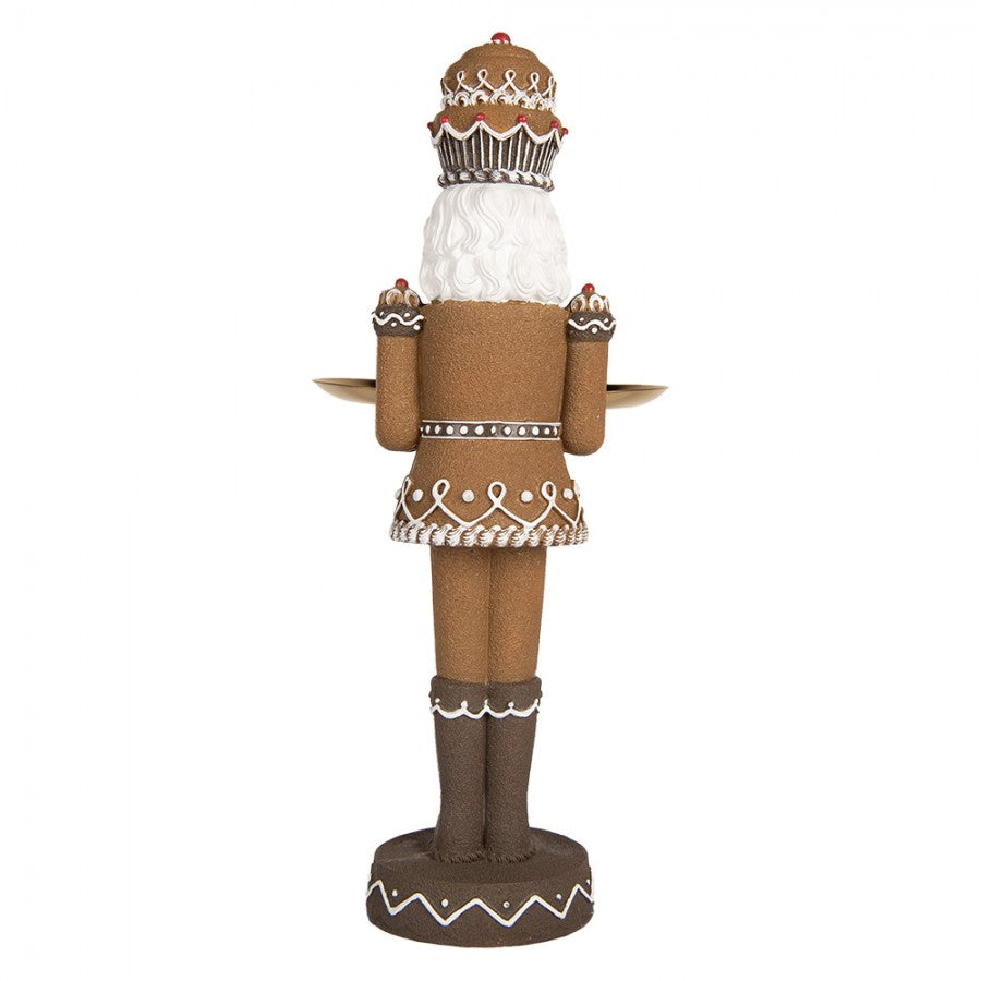 Diótörő figura mézeskalács díszes ruhában tálcával 40 cm
