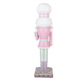 Nagyméretű rózsaszín diótörő figura 47 cm magas szakács ruhában