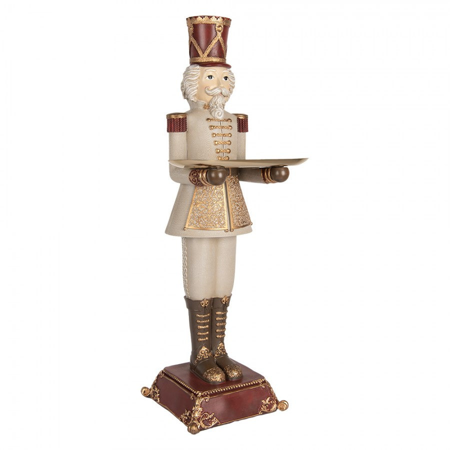 Nagy diótörő figura szürke arany tálcával 61 cm
