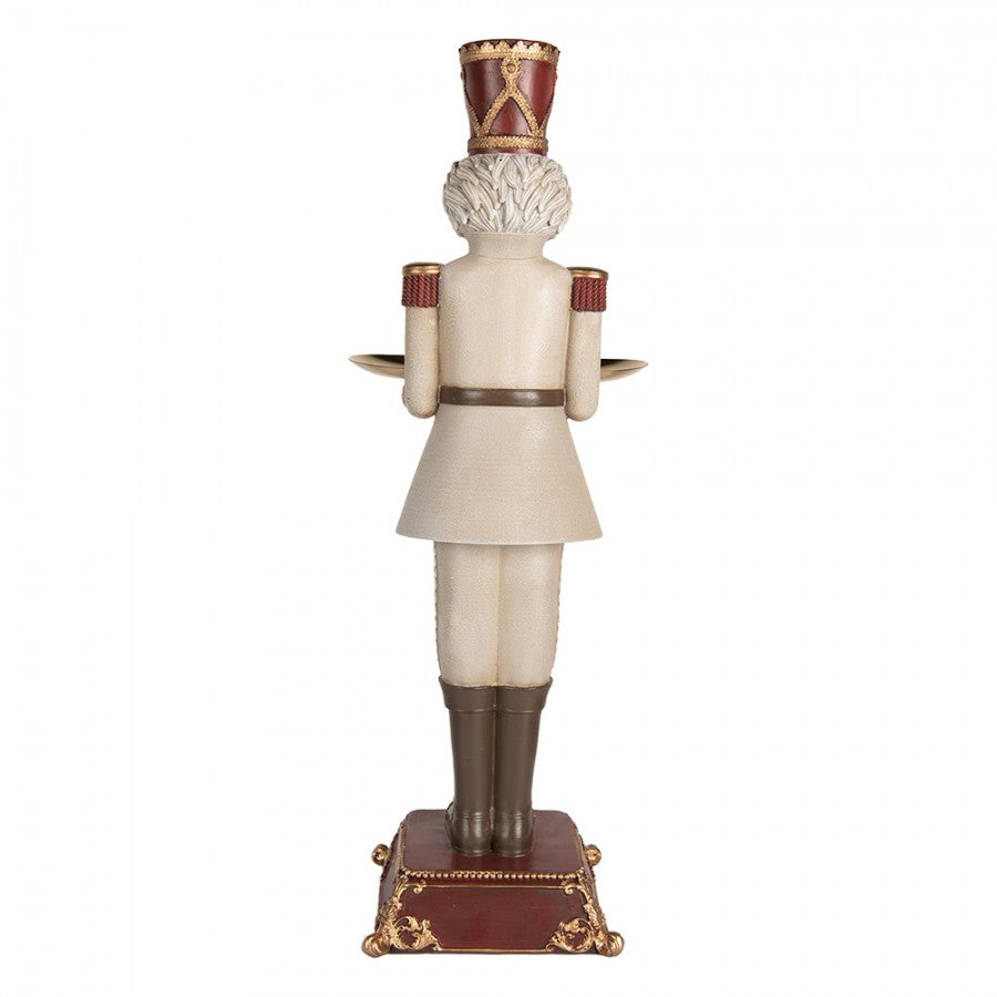 Nagy diótörő figura szürke arany tálcával 61 cm