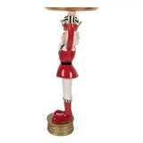 Nagyméretű diótörő figura tálcával 65 cm magas piros fehér