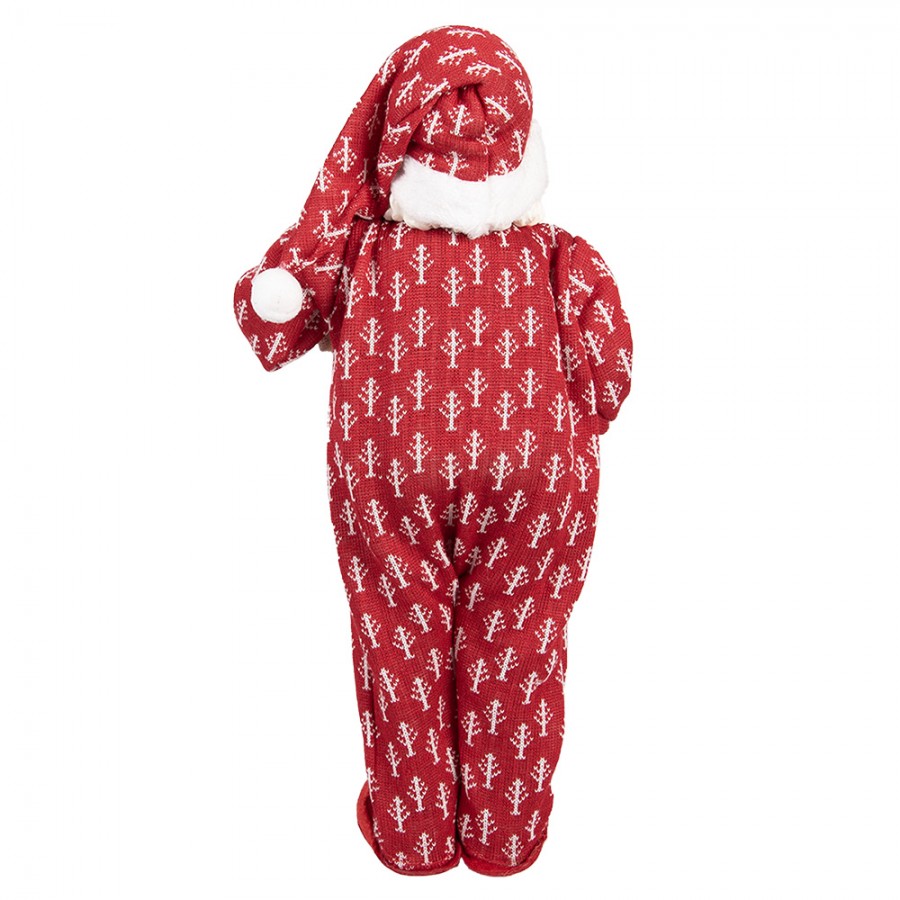 Mikulás pizsamában macival karácsonyi figura 45 cm
