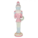 Nagyméretű rózsaszín diótörő figura 61 cm magas LED-világítással