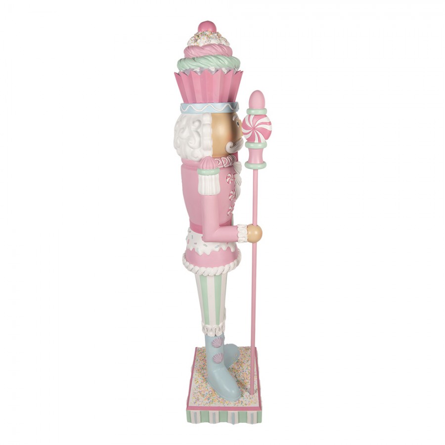 Óriás rózsaszín diótörő figura 152 cm magas LED-világítással