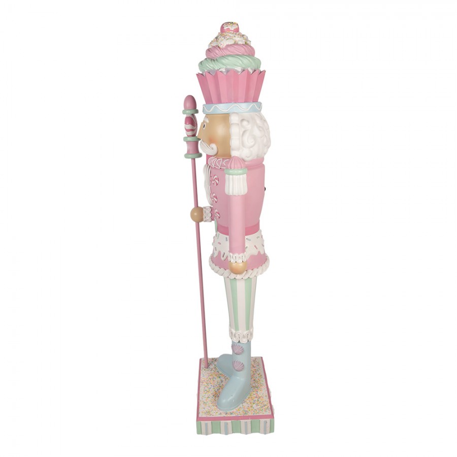 Óriás rózsaszín diótörő figura 152 cm magas LED-világítással