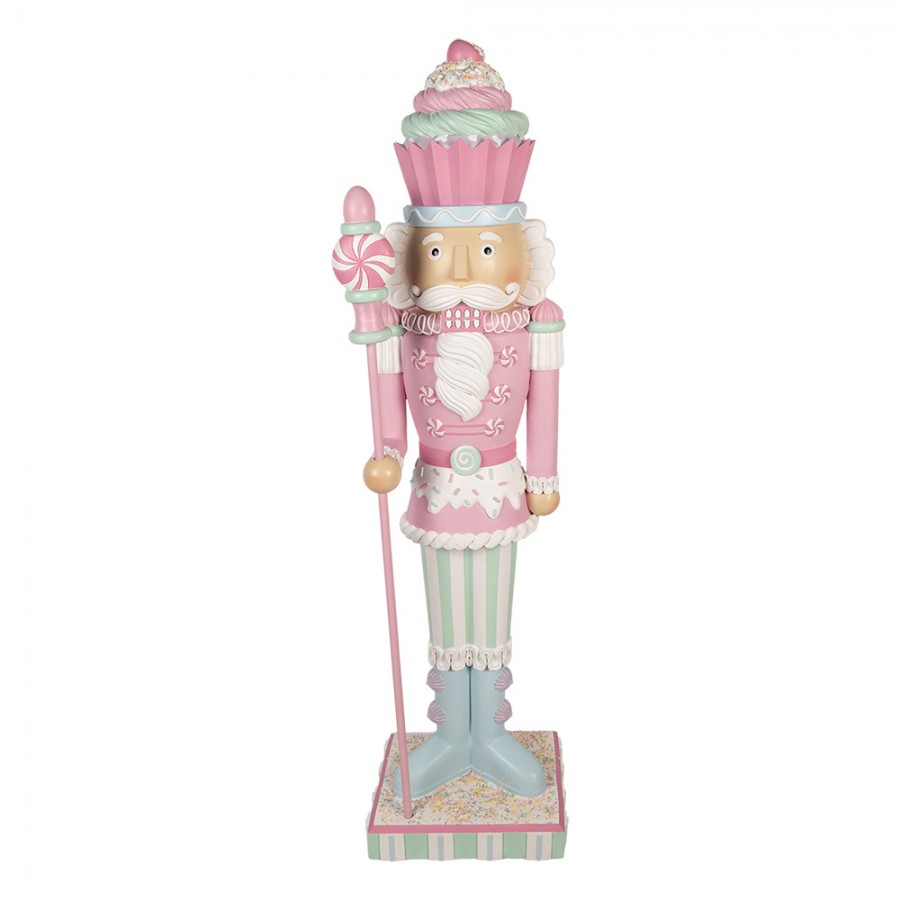 Óriás rózsaszín diótörő figura 152 cm magas LED-világítással