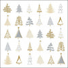 Szalvéta Christmas tree doodles silver karácsonyi három rétegű papírszalvéta 33x33 cm